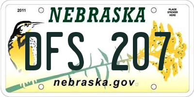 NE license plate DFS207