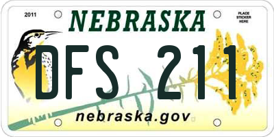 NE license plate DFS211