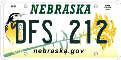 NE license plate DFS212