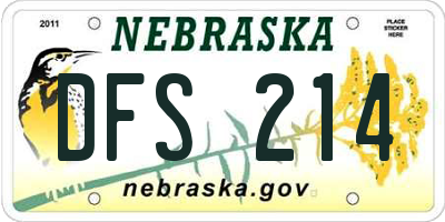 NE license plate DFS214