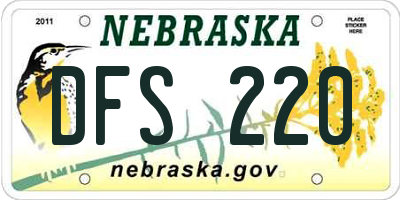 NE license plate DFS220