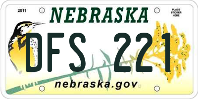 NE license plate DFS221