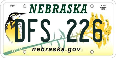 NE license plate DFS226