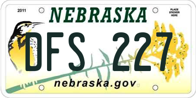 NE license plate DFS227