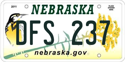 NE license plate DFS237