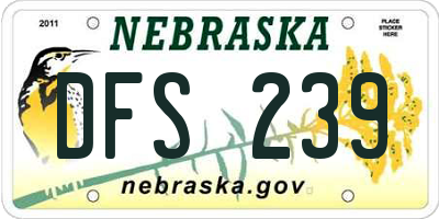 NE license plate DFS239