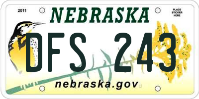 NE license plate DFS243