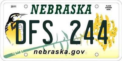 NE license plate DFS244