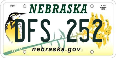 NE license plate DFS252