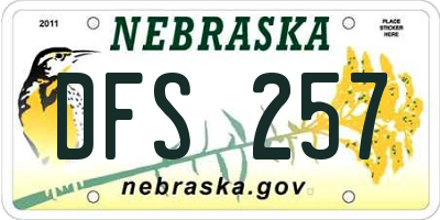 NE license plate DFS257