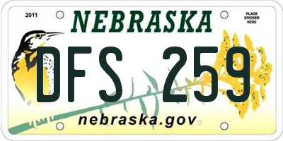 NE license plate DFS259