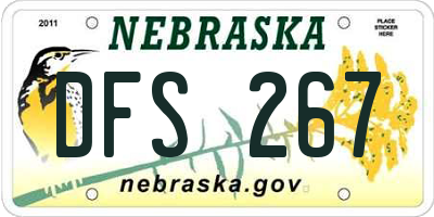 NE license plate DFS267
