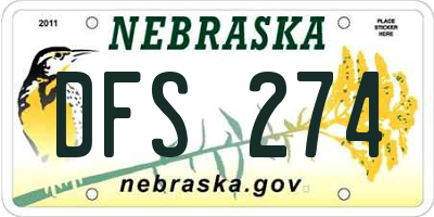 NE license plate DFS274