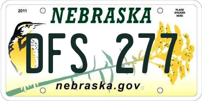 NE license plate DFS277
