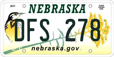 NE license plate DFS278