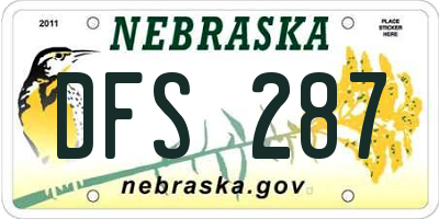NE license plate DFS287