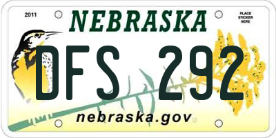 NE license plate DFS292