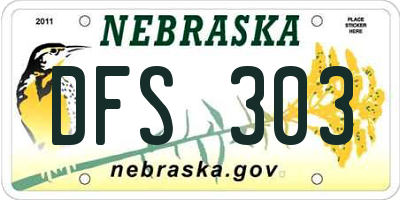 NE license plate DFS303