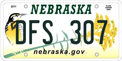 NE license plate DFS307