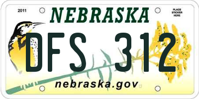 NE license plate DFS312