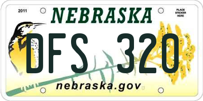 NE license plate DFS320