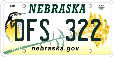 NE license plate DFS322