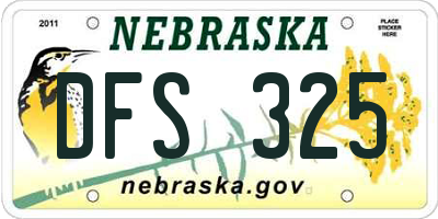 NE license plate DFS325