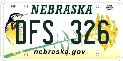 NE license plate DFS326