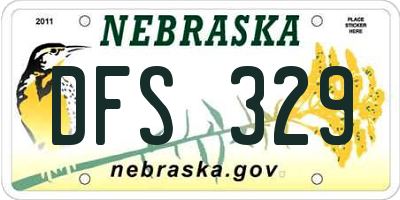 NE license plate DFS329
