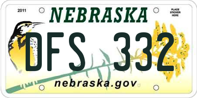 NE license plate DFS332