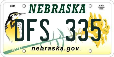 NE license plate DFS335