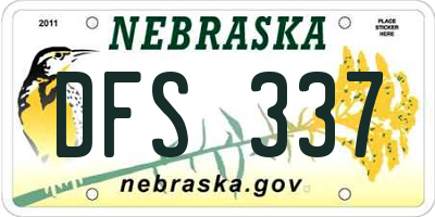 NE license plate DFS337