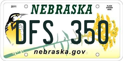 NE license plate DFS350