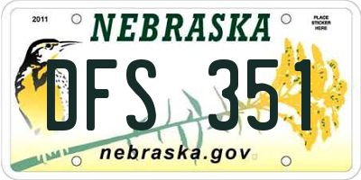 NE license plate DFS351