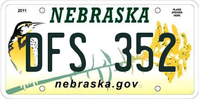 NE license plate DFS352