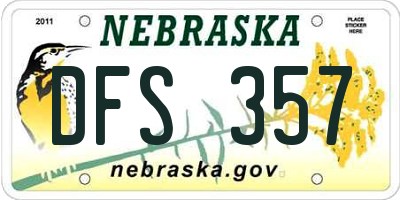 NE license plate DFS357