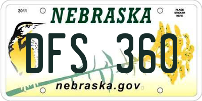 NE license plate DFS360