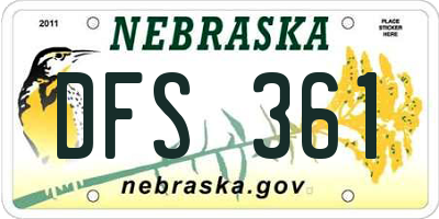 NE license plate DFS361