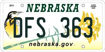 NE license plate DFS363