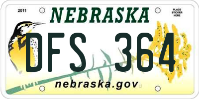 NE license plate DFS364