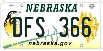 NE license plate DFS366