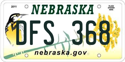 NE license plate DFS368