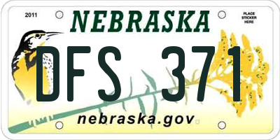 NE license plate DFS371