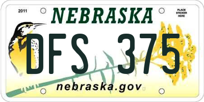NE license plate DFS375