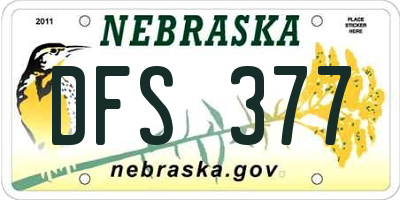 NE license plate DFS377
