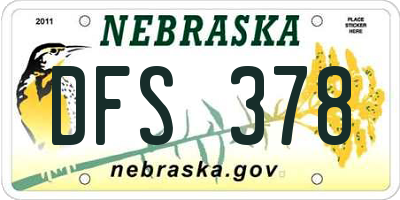 NE license plate DFS378