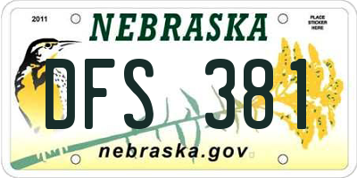 NE license plate DFS381