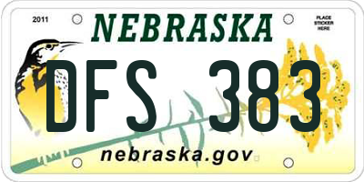 NE license plate DFS383