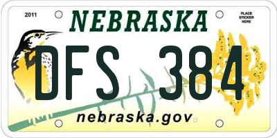 NE license plate DFS384