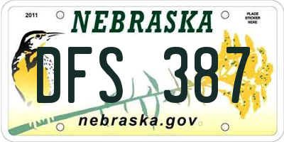 NE license plate DFS387